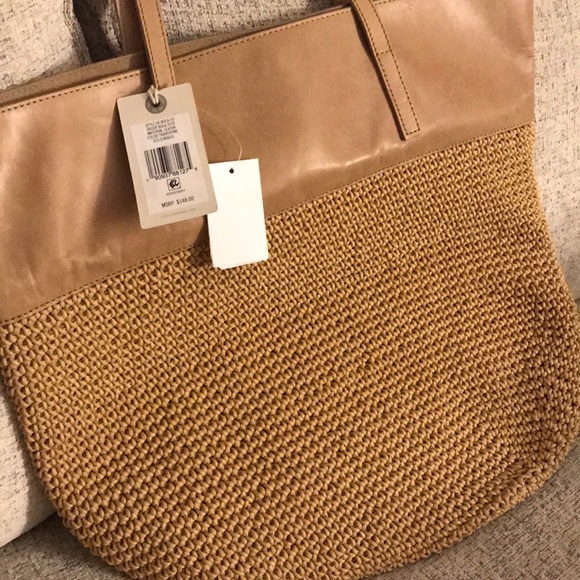 Lucky brand bola straw tote with leather top - Picture 3 of 6